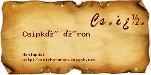 Csipkó Áron névjegykártya